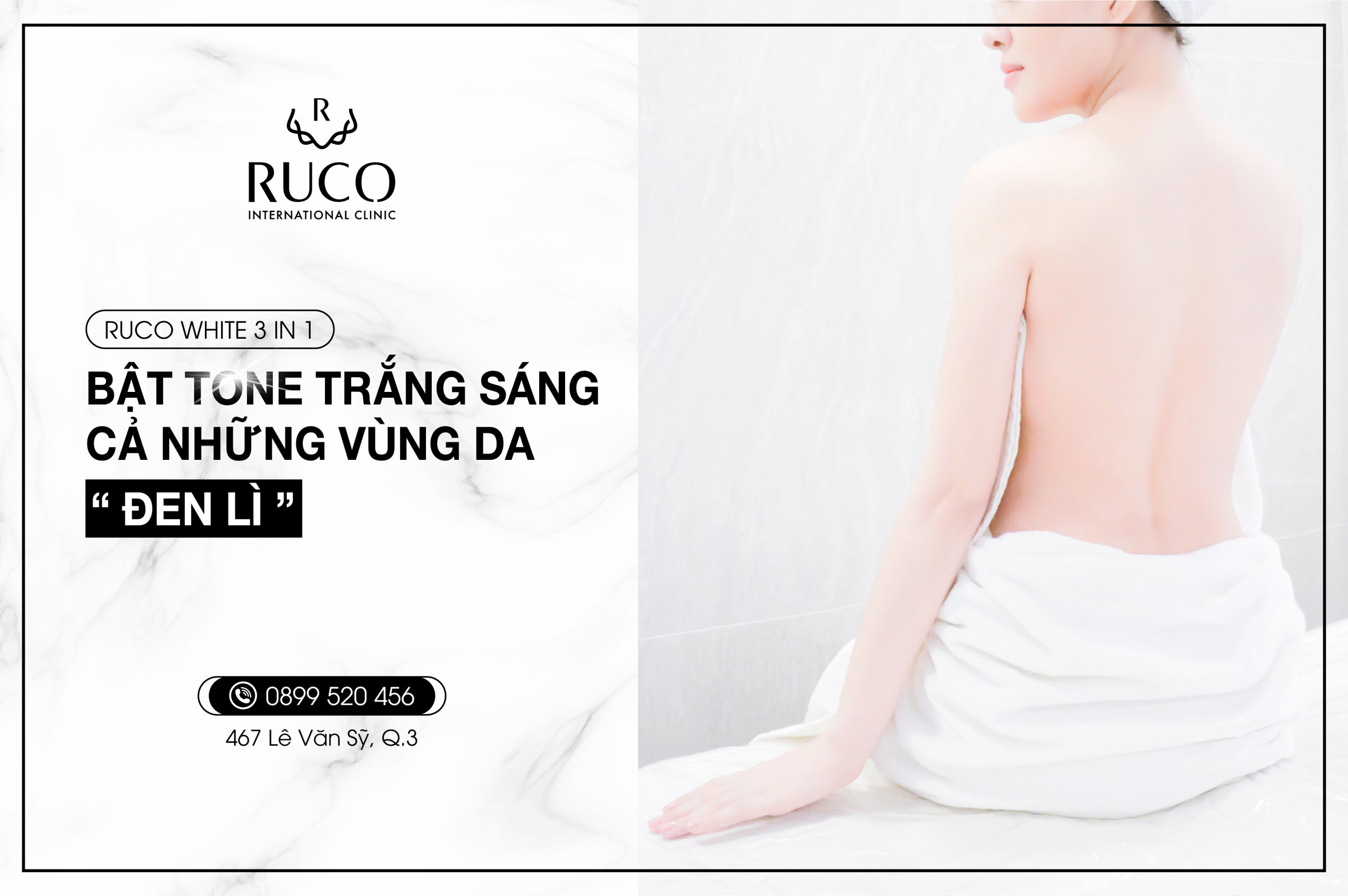 Ruco White 3in1 - Bật tone trắng sáng cả những vùng da 